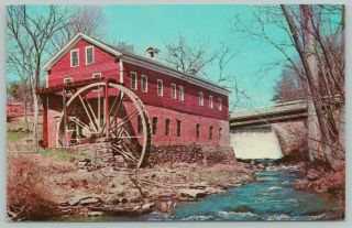 Granby Massachusetts Old Grist Mill Water Wheel Standard Chrome Postcard