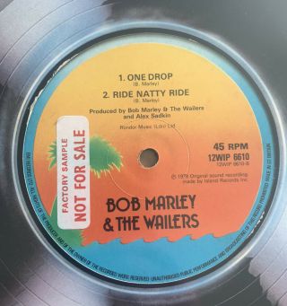FACTORY SAMPLE - BOB MARLEY & THE WAILERS COULD YOU BE LOVED 12” VINYL RECORD EX 3