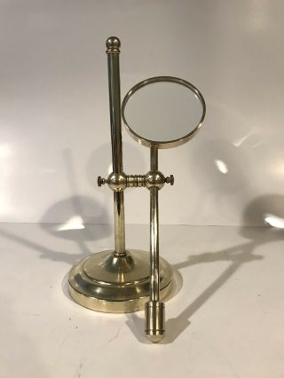 Vintage Brass Adjustable Swivel Jewelers Table / Desk Top Magnifying Glass