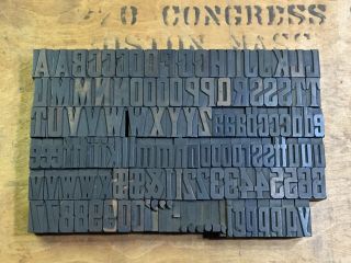 Antique Vtg Page & Co Wood Letterpress Print Type Alphabet Letter ’s Set (part)