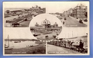 Old Vintage Postcard Views Of Rhyl Miniture Train Promenade Flintshire Wales