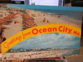 Vintage Old Postcard Maryland Ocean City Beach Boardwalk Summer Vacation Resort