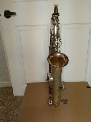 Vintage The Buescher True Tone Low Pitch Saxophone Silver Serial Number 190994