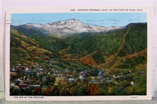 Colorado Co Manitou Springs Pikes Peak Postcard Old Vintage Card View Standard