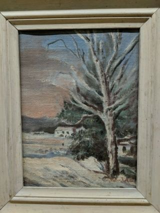 Mary Watson Pedlow Listed Ohio Artist Winter In Vermont Landscape O/c