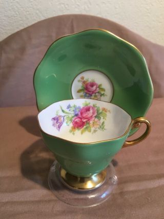 Vintage Footed Teacup And Saucer Eb Foley No.  3007 1940s