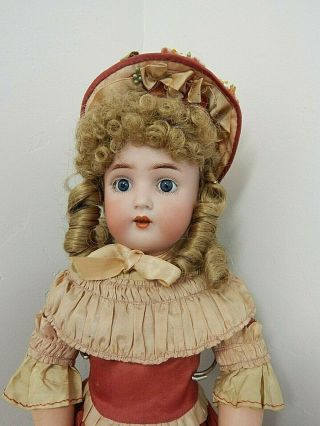 Sweet Nell Antique A.  B.  G.  1362 21 " Porcelain Doll W/compo.  Body,  Orig.  Clothes