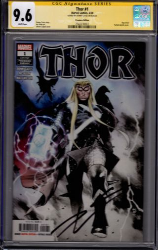 Marvel Thor 1 Premiere Edition Cgc Ss 9.  6 Signed By Donny Cates