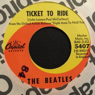 The Beatles Ticket To Ride 45 Rpm Capitol Records 5407