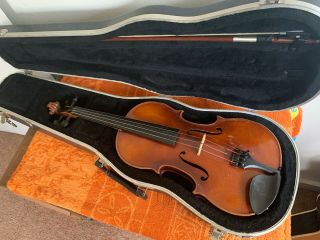 Vintage Anton Schroetter Full Size Violin With Case And Bow