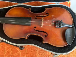 VINTAGE ANTON SCHROETTER FULL SIZE VIOLIN WITH CASE AND BOW 2
