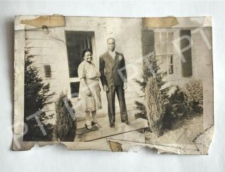 Vtg Found Photo African American Well - Dressed Couple Man In Suit 1930s Snapshot