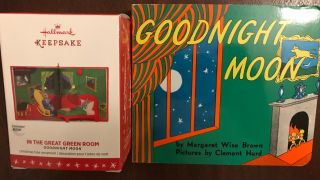 Combo: Hallmark 2016 Goodnight Moon Ornament In The Great Green Room & Book