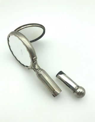 Vintage Sterling Silver Hand Mirror W/ Compact & Lipstick Holder (al4065)