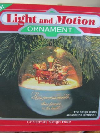 Hallmark Keepsake Light And Motion Holiday Ornament Christmas Sleigh Ride 1986