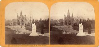 Entrance To Greenwood Cemetery,  York.  Stereoview Photo