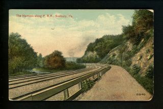 Pennsylvania Pa Postcard Sunbury,  P.  R.  R.  Railroad Train Vintage
