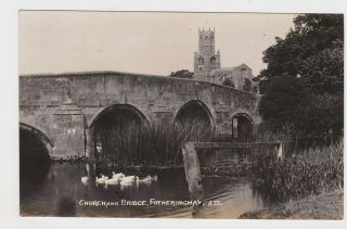 Great Old Real Photo Card Fotheringhhay Church Northampton Around 1910 Oundle