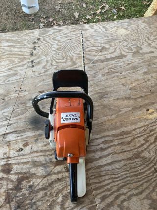 Vintage Stihl 028 Wb Chainsaw With 16” Bar And Chain