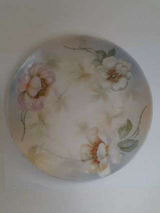 Antique Prov Saxe Es Germany Decorative Floral Plate Hand Painted