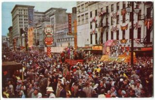 101320 Vintage Mardi Gras Canal Street Orleans La Postcard