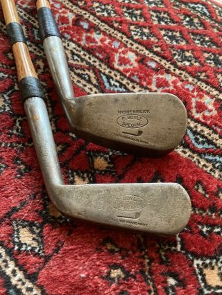 Vintage Tom Stewart Hickory Mashie Niblick & Jigger Scotland Golf