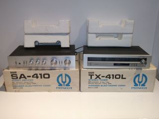 Vintage Pioneer Sa - 410 Stereo 20w Amplifier & Tuner Tx - 410l Hifi Separate Japan