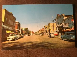 Shawano Wi Main Street Old Cars Advertising Signs Chrome Postcard Wisconsin