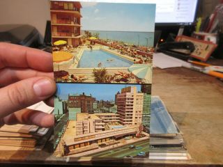 Vintage Old Postcard Illinois Chicago Lake Tower Motel Lake Shore Drive Pool
