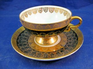 Antique Demi - Tasse Pedestal Tea Cup And Saucer - Bavaria,  Germany