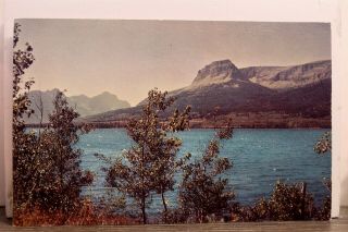 Montana Mt Glacier National Park Madonna On The Lake Postcard Old Vintage Card