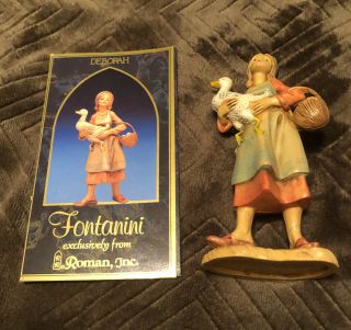 Fontanini Heirloom Nativity 5 " By Roman Inc,  Deborah Goose Girl,  Italy Box
