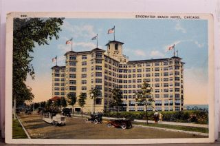 Illinois Il Chicago Edgewater Beach Hotel Postcard Old Vintage Card View Post Pc