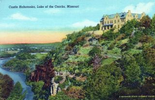 Castle Hahatonka Lake Of The Ozarks Missouri Linen Vintage Postcard