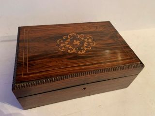 Antique Flame Mahogany Or Walnut Trinket Or Tobacco Box Dresser Top Box