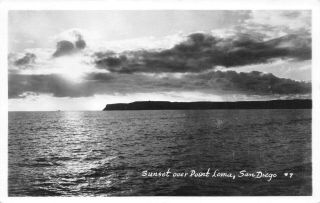 Sunset Over Point Loma San Diego California Vintage Rppc Real Photo Postcard D08