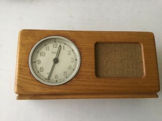 Vintage 1950s Wooden Cased Radio Style Swiss Music Box Alarm Clock