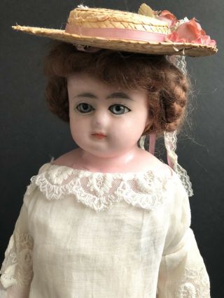 Antique 20” Wax Over Papier Mache Glass Eyes Doll