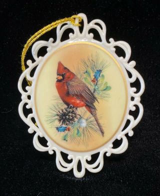Lenox Winter Greetings Cardinal By Catherine Mcclung Porcelain 4 " Cameo Ornament
