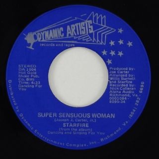 Starfire " Sensuous Woman " Modern Soul Funk 45 Dynamic Artists Hear