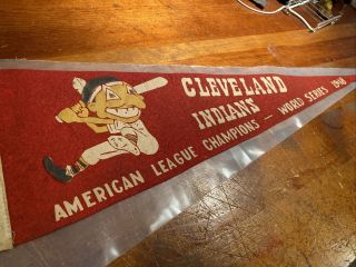 Vintage 1948 Cleveland Indians World Series Pennant Chief Wahoo Wow