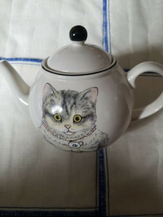 Arthur Wood Tabby Cat With Mouse Teapot Made In England