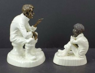 (2) Minton Porcelain & Bronze Figurines Travellers Tales & Spellbound,  Ms 1&2