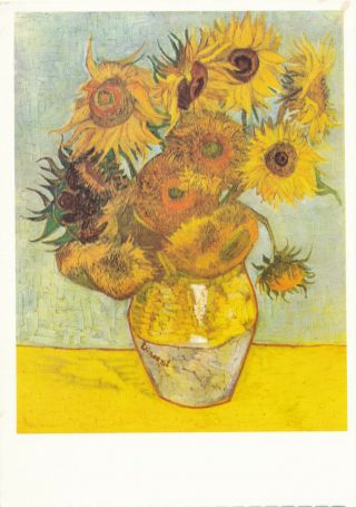Vintage Postcard 1990s Vincent Van Gogh Les Tournesols Sunflowers Hazan Edition