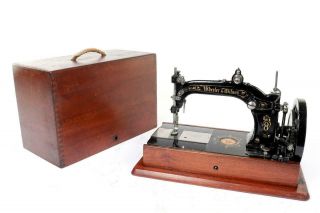 Vintage C1885 " Wheeler & Wilson  No.  8 " Sewing Machine With Case 1437