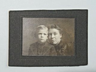 Antique Cabinet Card Photo Mother And Son Geo.  Koster? Photographer Ohio Estate