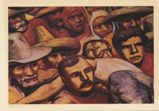 Vintage Dover Postcard 1990 - David Alfaro Siqueiros - Strike At Cananea - Mexico