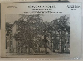 Chicago Postcard Wisconsin Hotel Vintage