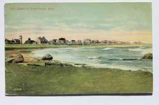 Old Postcard Surf Scene And Cottages At Brant Rock,  Ma