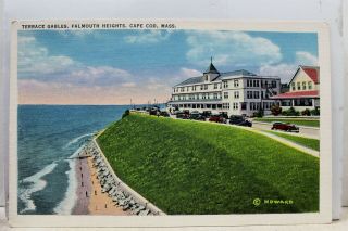 Massachusetts Ma Cape Cod Falmouth Heights Terrace Gables Postcard Old Vintage